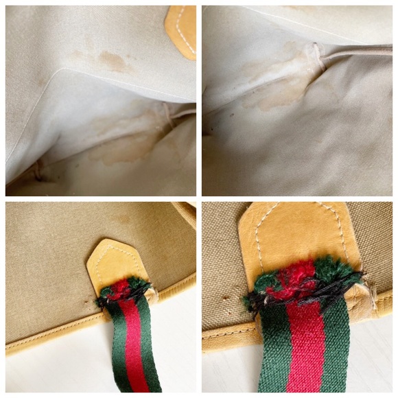 Gucci vintage micro Guccissima monogram canvas and leather Italian stripe bag - Picture 8 of 10